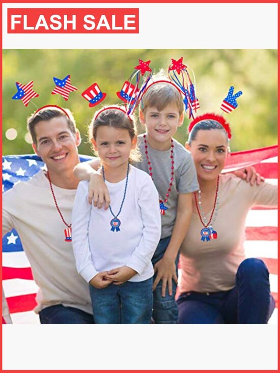 12-Pack Patriotic Headbands for July 4th Party Decorations main image 5